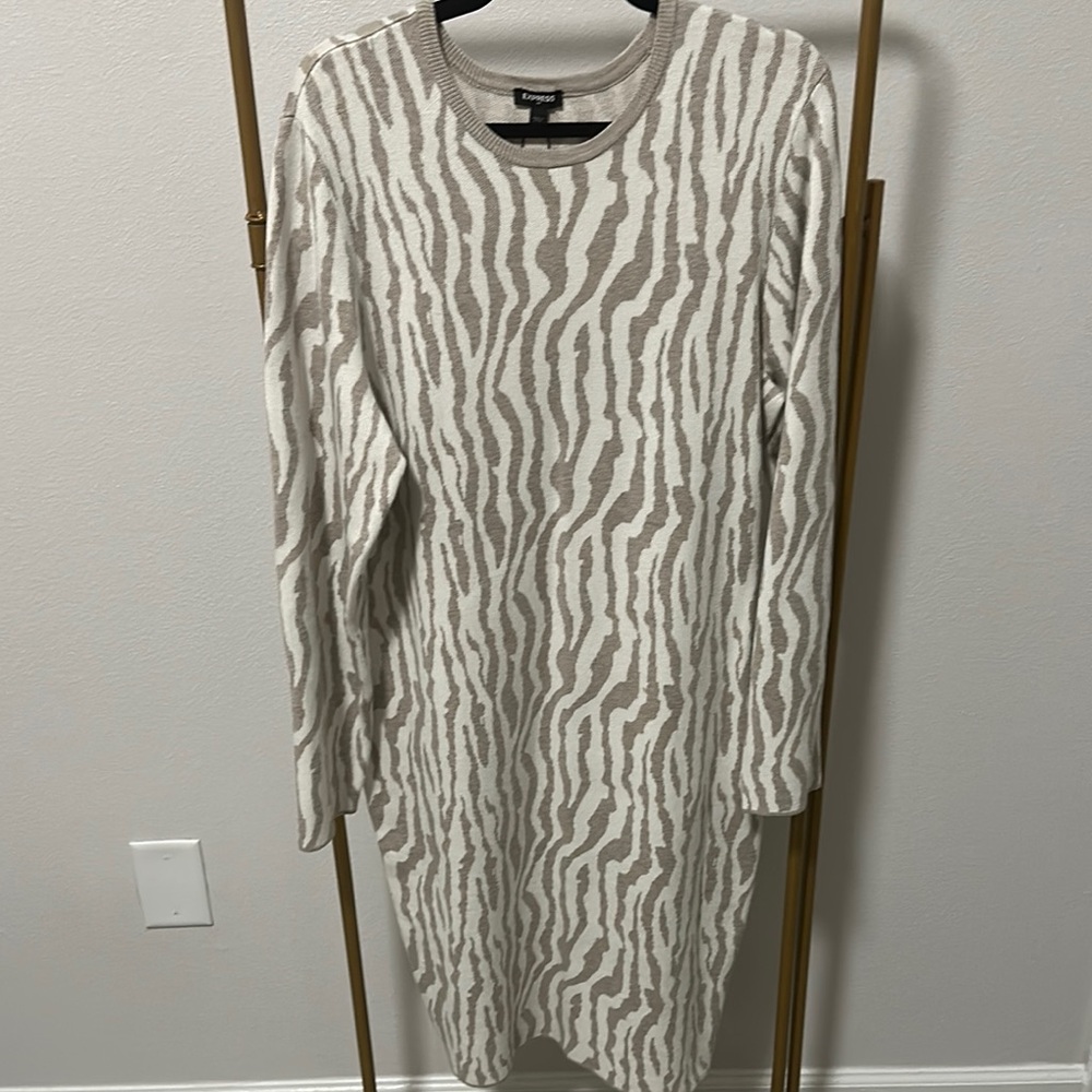 Chaps Women's Zebra Print Dress - Cream and Brown